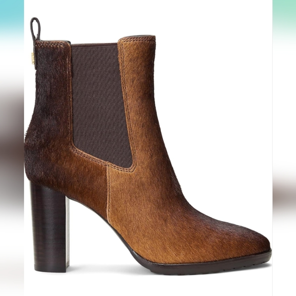 Lauren Ralph Lauren Women's Mylah Ombré Haircalf Bootie Ankle Boot